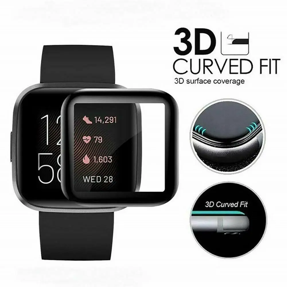 

Fitbit Sense Smart Watch Screen Protector Anti-Scratch Cover 3D Full Coverage Soft Protective Film for Fitbit Versa 3 Smartwatch