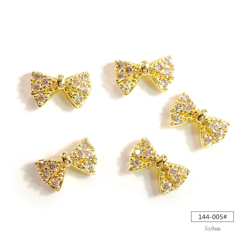 

4Pcs/lot Bowknot Alloy Zircon Nail Art Decoration Luxury Rhinestones Nail Crystal Jewelry Manicure Accessories CZ