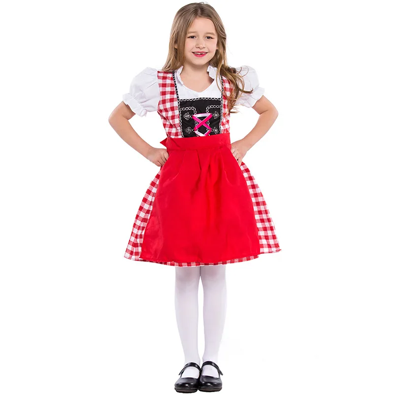 

Kids Oktoberfest Beer Maid German Fancy Dress Costume Book Week Outfit