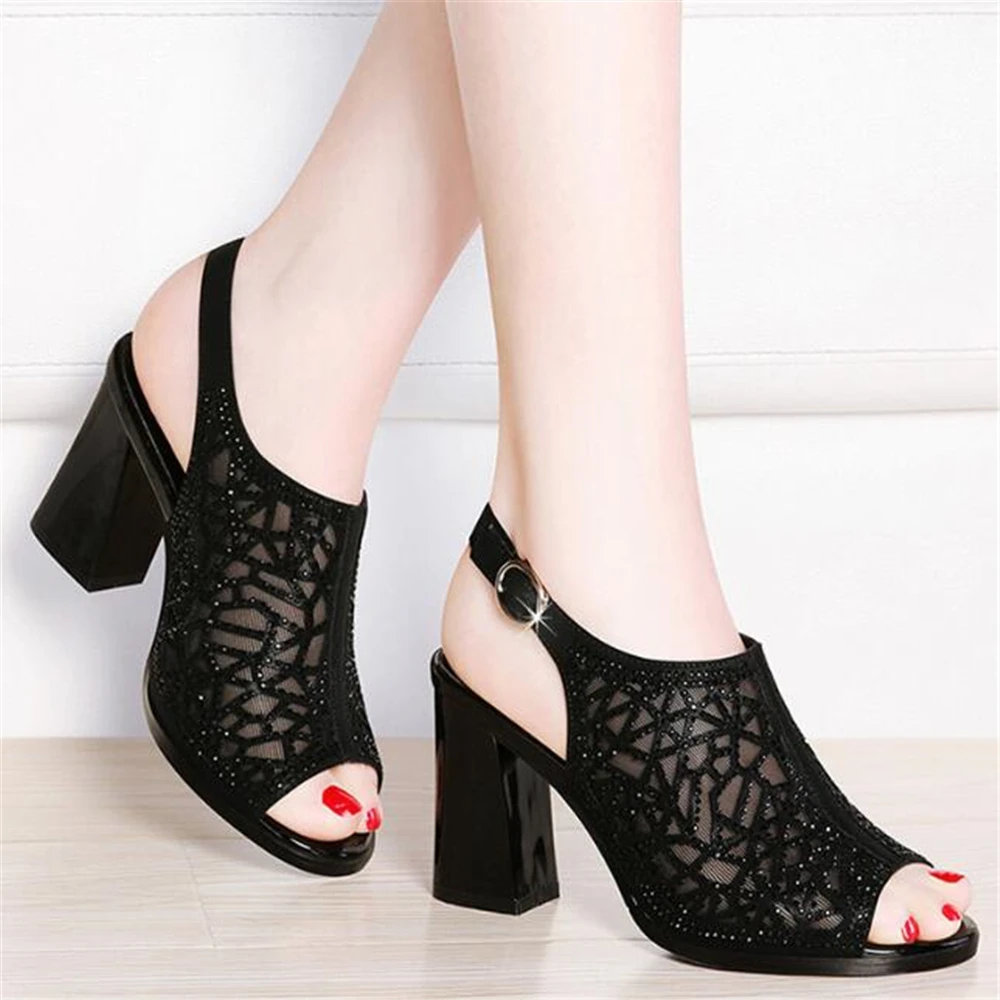 Пикантные Босоножки с открытым носком кружевные женские туфли-лодочки на