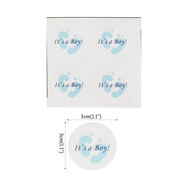 100pcs Babyshower It is a Boy! Girl! Paper Stickers Gender Reveal Christening Sticker Baby Shower 1st Birthday Supplies - купить по