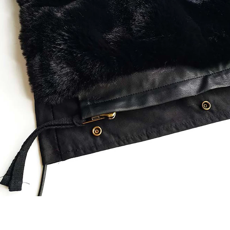 Новая куртка в стиле милитари большого размера с меховым воротником из енота