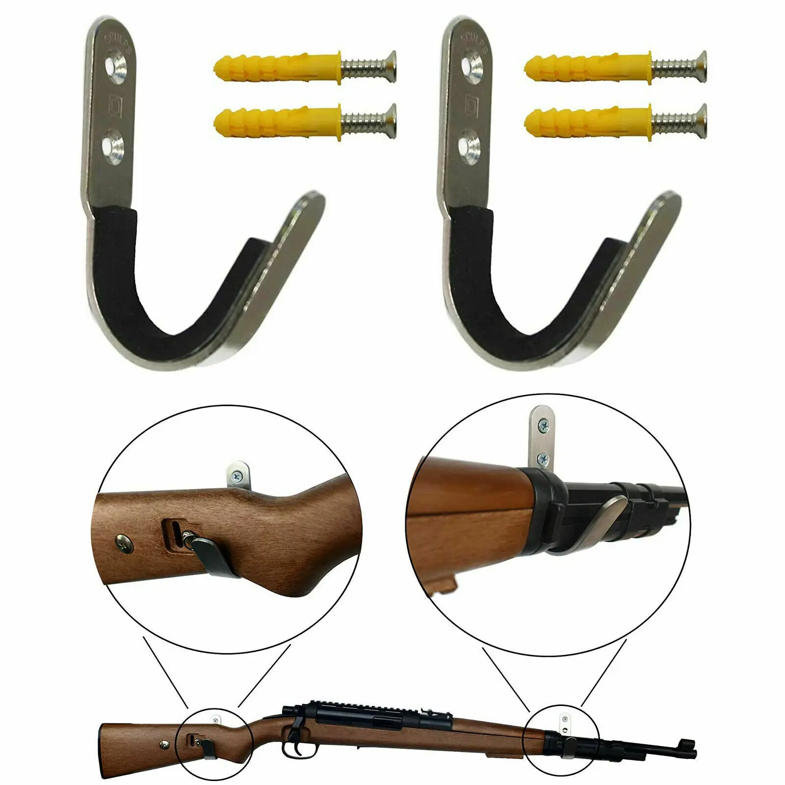 2 шт./лот стойка для ружья крючки вешалки винтовки лук фетровая подкладка