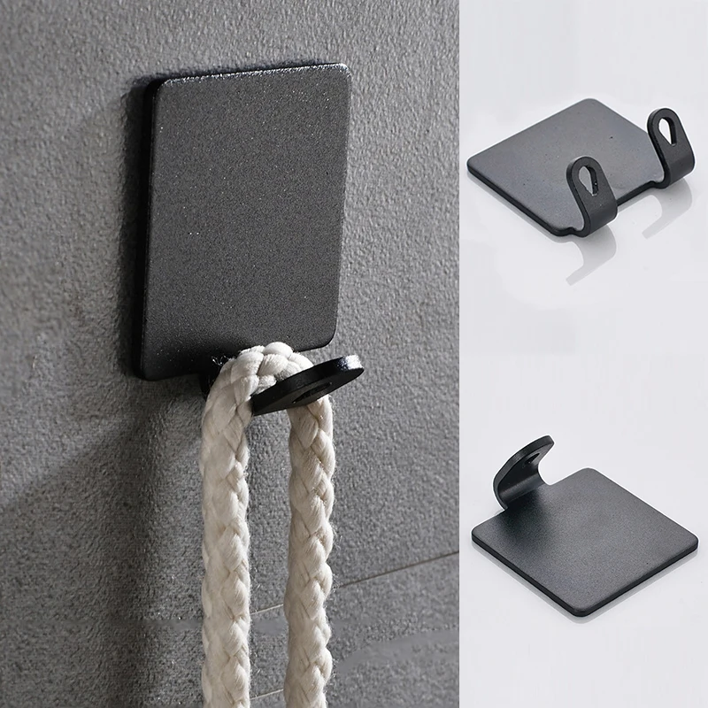 

1PC Durable Aluminum Door Hook Self Adhesive Home Wall Door Hook Clothes Hanger Bags Kitchen Towel Hanger Hook Supplies