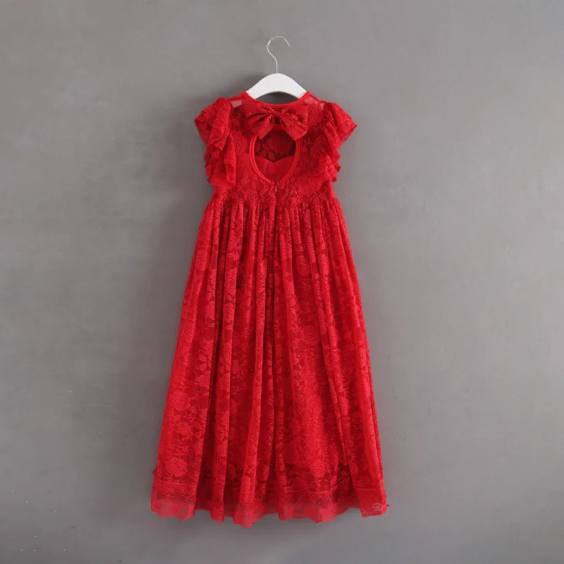 Детская одежда длинное кружевное платье для девочек рождественские и новогодние