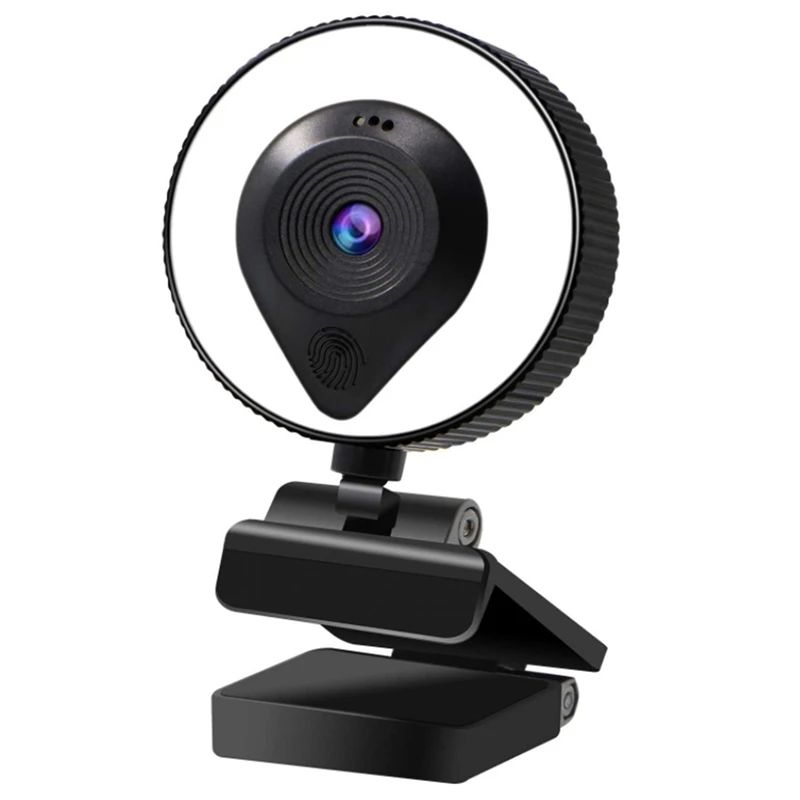 

1080P HD Webcam Adjustable USB Streaming Webcam with Ring Light Microphone Used for Gaming Webcam Meeting