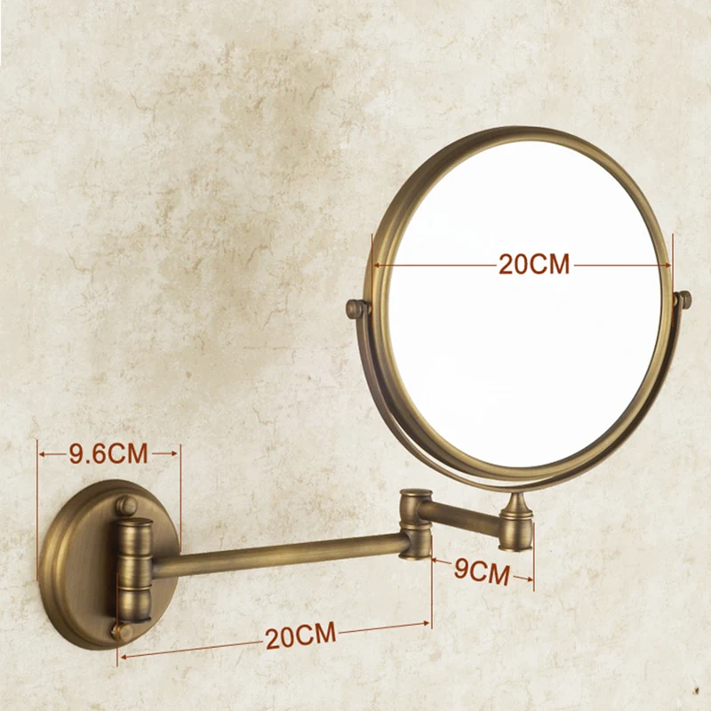 Туалетное зеркало настенное 8 дюймов Латунное античное бронзовое 3X/1X