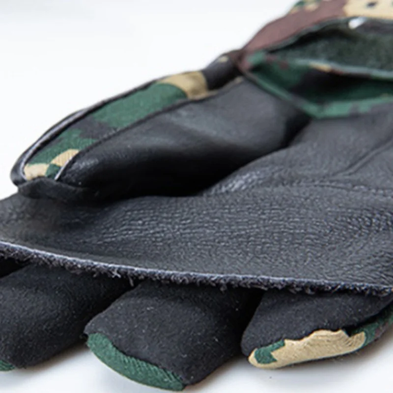 

Outdoor Full Finger Gloves,for Climbers,Rock Climbing, Adventure Genuine Leather Wear and Heat Insulation Sports