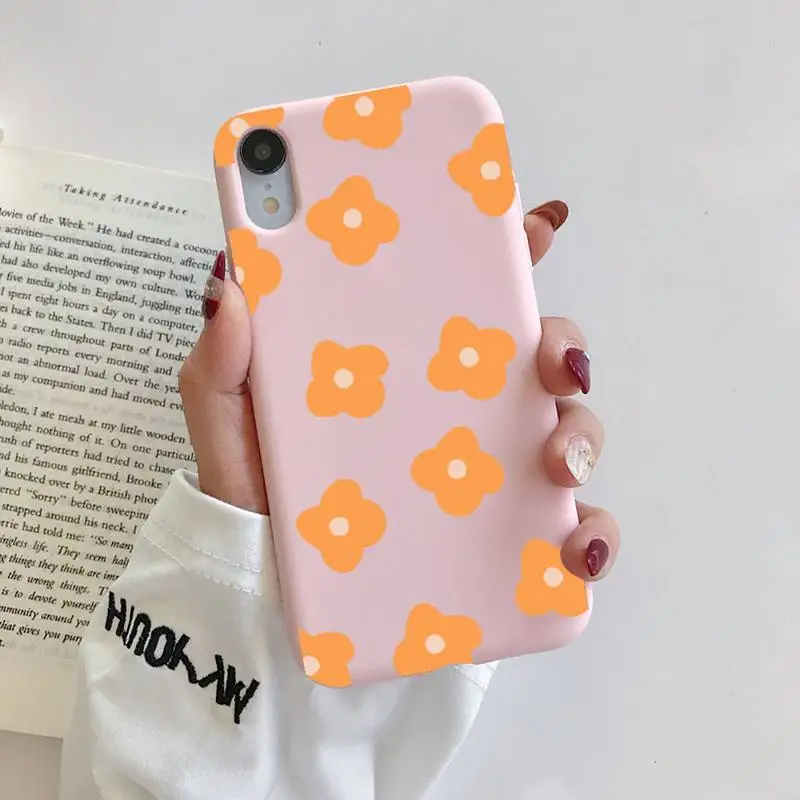 

Summer flower small daisies Phone Case Liquid Silicone Phone Case For iphone 11 Pro Max X XS Max XR For iPhone 7 8 6 6S Plus