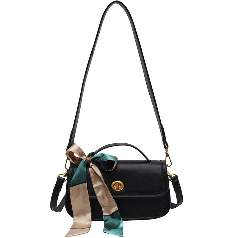 

Bag For Women 2020 New Women's Shoulder Bag With Silk Retro Lock Color Matching Square Bag Messenger Female Handbags And Purses