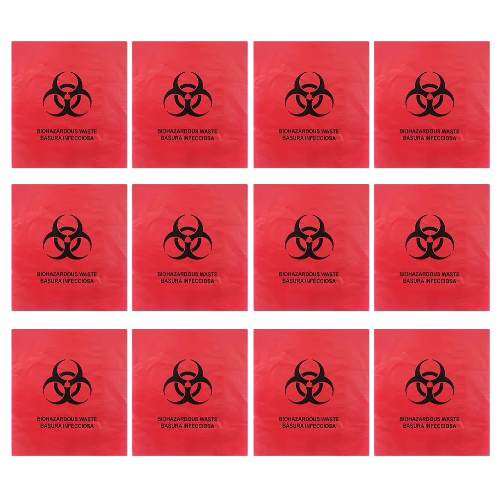 

50pcs Grade Waste Bag Waste Bag Red Trash with Hazard Symbol