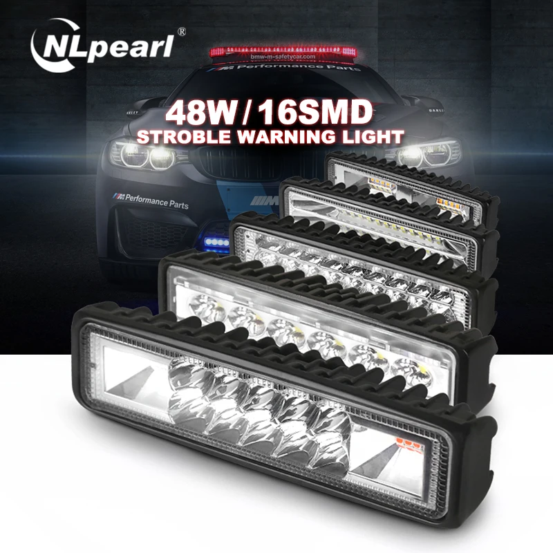 NlpearL 12-24V " светодиодный противотуманные Автомобильные фары красный синий желтый 5 стиль мигающий светодиодный свет для полиции для внедорожника грузовика трактора 4X4 ATV
