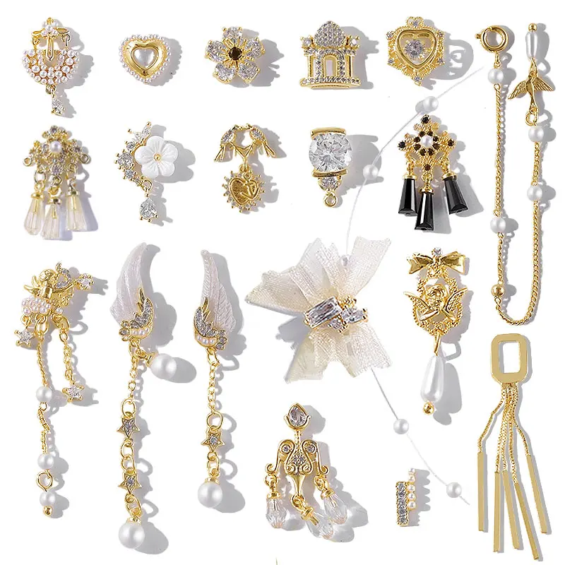 Блестящий кулон из сплава циркония 2 шт. 3D украшения для ногтевого дизайна