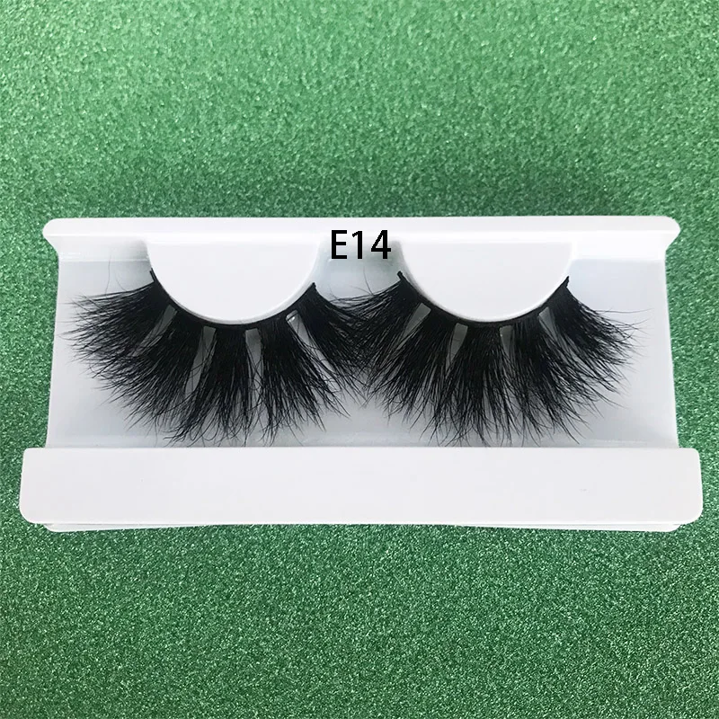 E14 with tray Mikiwi 25 мм E06 3D Искусственные норковые ресницы крест на крест натуральный Длинные ресницы макияж высокое качество норки ресниц расширение многослойный - Цвет: E14 with tray