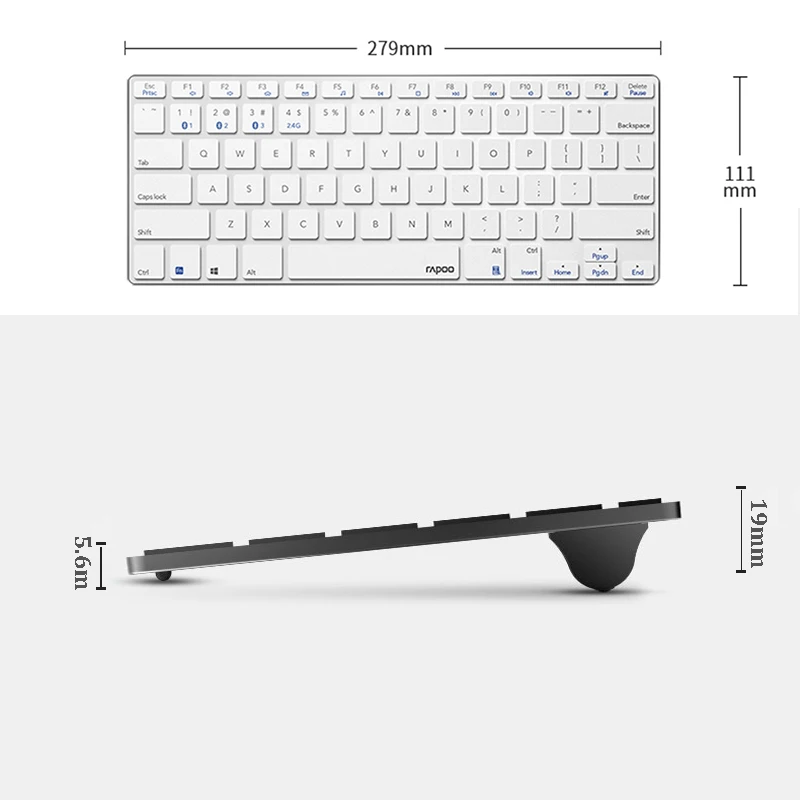 Оригинальная Беспроводная USB-клавиатура RAPOO E9000G 2 4G Bluetooth 4 0 3 ультратонкая офисная