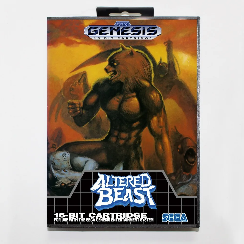 16-битный игровой картридж Sega MD с розничной коробкой в виде зверя для Megadrive Genesis system
