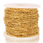 Цепочка Из Нержавеющей Стали, плоская, золотая, ширина 1,7 мм, 2 м, для изготовления ювелирных изделий Изготовление браслета ожерелья