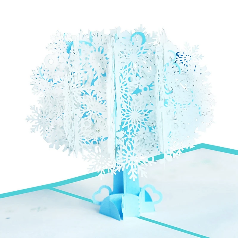 1 шт. Рождественская открытка Снежинка всплывающие карты с конвертом наклейки