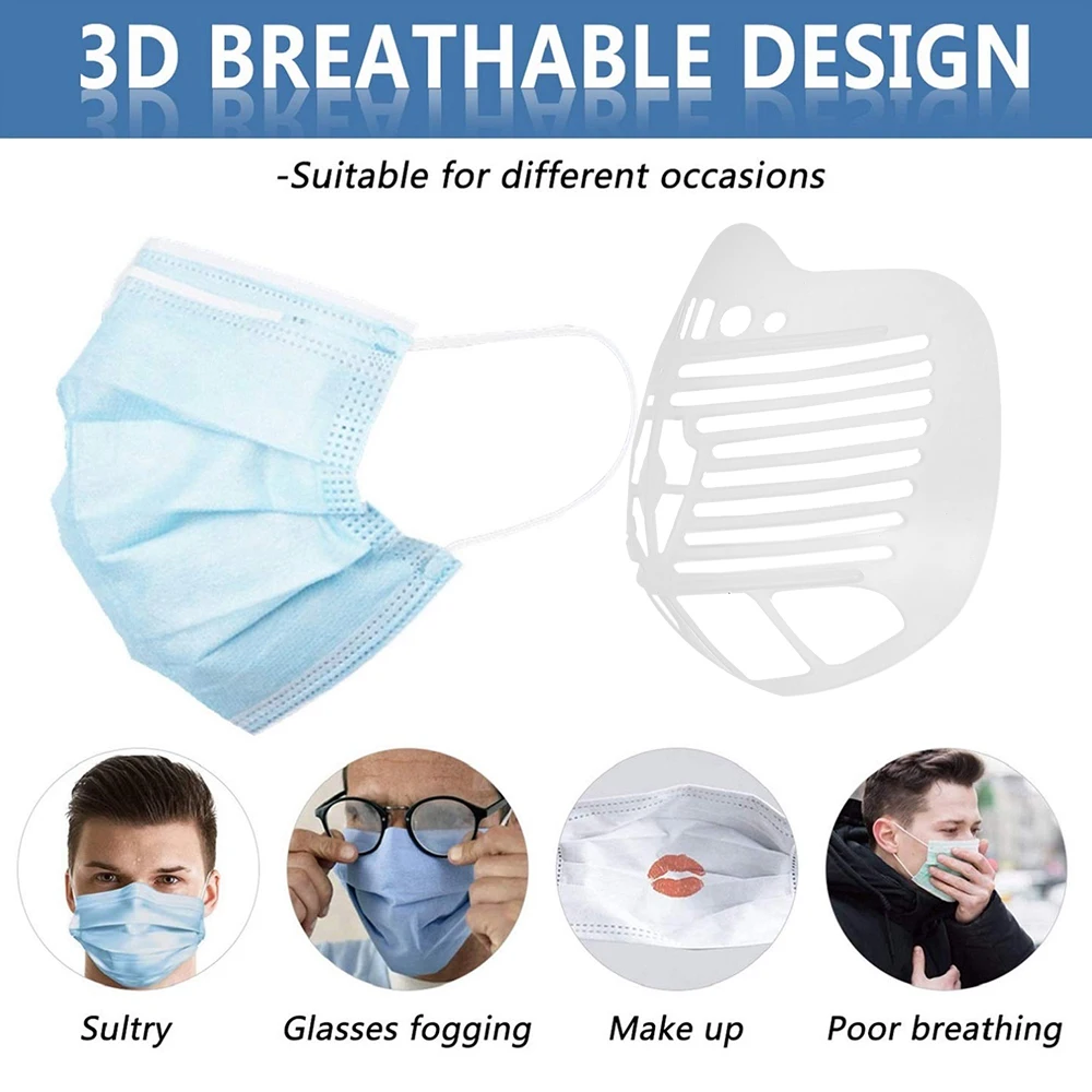 5pcs 3D Mask Holder Breathable Valve Support Breathing Assist Help Inner Cushion Bracket Unisex Reusable Dropshipping | Дом и сад