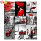 DPF 5d сделай сам Круглая Полная Алмазная вышивка красная и черная серия алмазная живопись вышивка крестиком Стразы мозаика украшение для дома