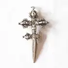 Тибетский амулет подвески для мужчин медного изготовления-старый череп серебряного цвета амулеты TBP325