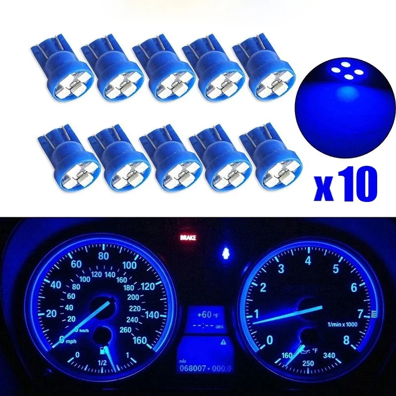 

10pcs Car Led Lights T10 4SMD 1210 LED Reading Lamps Car Gauge Speed Dash Bulb Dashboard Instrument Light Wedge Interior Lamps