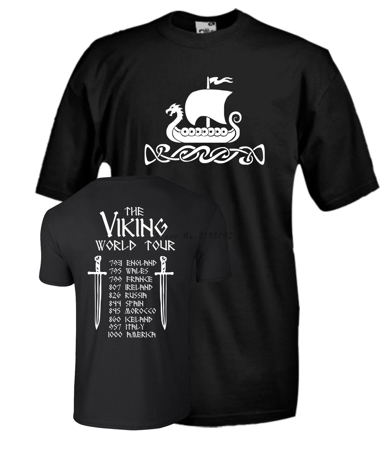 Мужская футболка с принтом Vikings World Tour модная Anmie топы для мужчин|Мужские футболки|