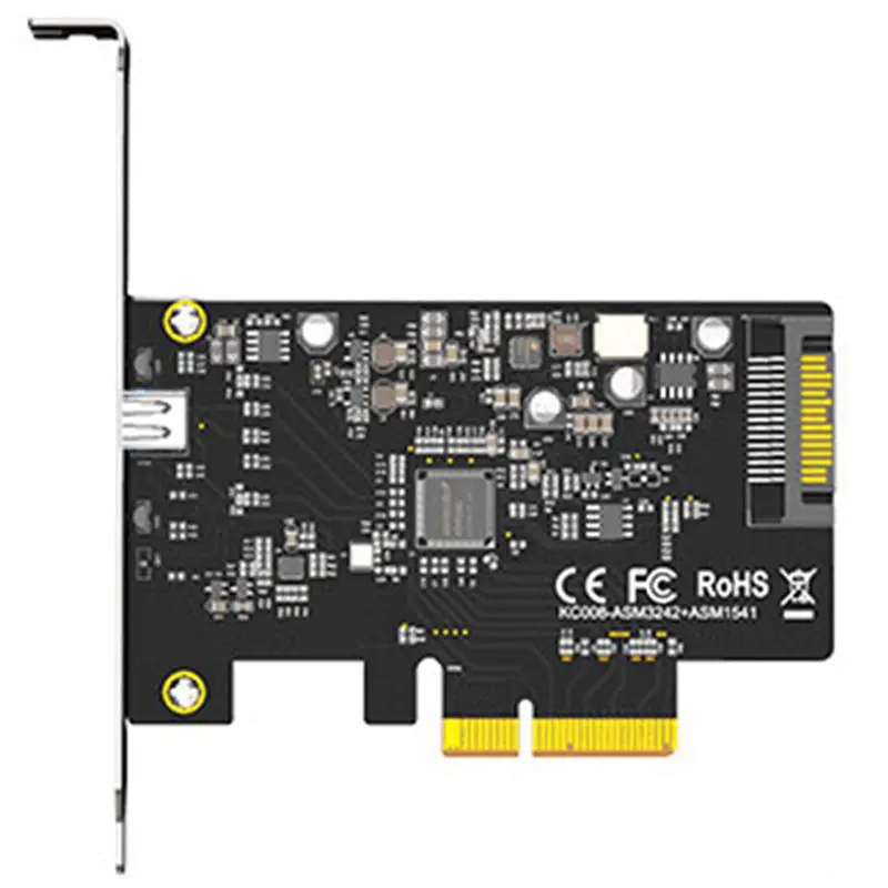 ASM3242 USB 3 2 PCIE Райзер карта Gen X2 Type-C Порты PCI-E PCI Express X4 SATA 15-контактный разъем 20 Гбит/с