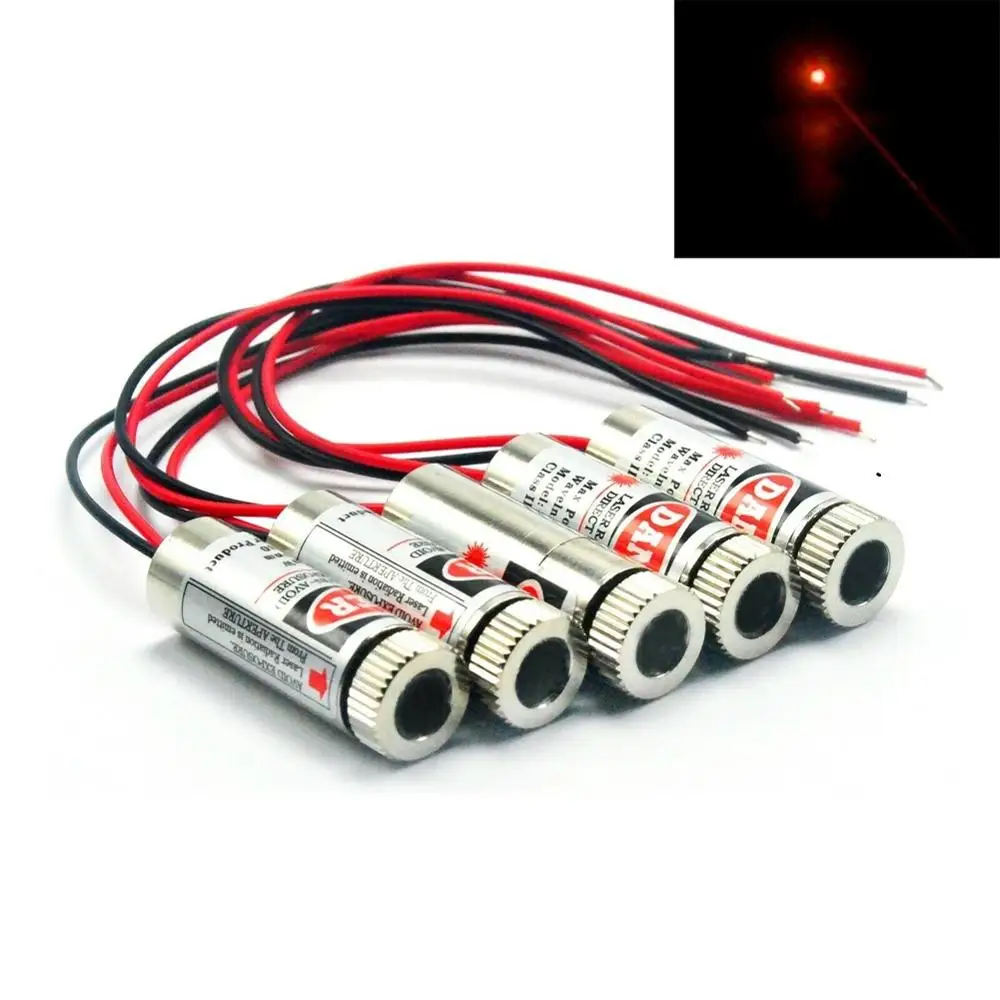 

Фокусируемый лазерный модуль 12x35 мм, 5 шт., 650 нм, 5 мВт, 3 в