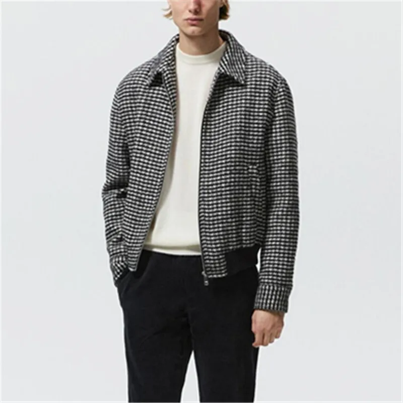 

Мужское пальто с длинным рукавом, с лацканами, на молнии