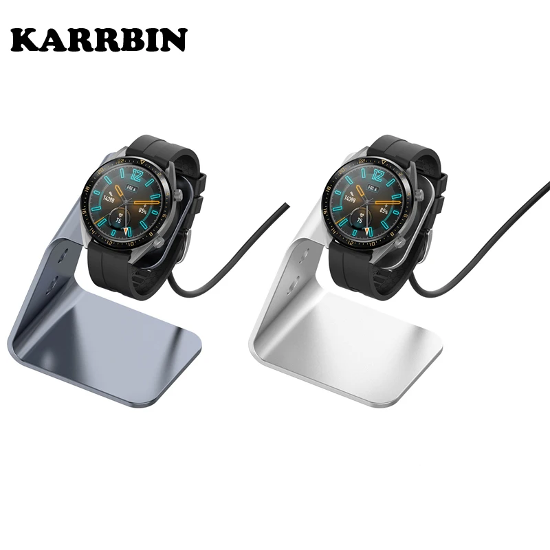 

KARRBIN подставка для подзарядки зарядное устройство с вертикальным фиксатором для Huawei часы GT 2 GT 2e Honer GS Pro USB алюминиевый зарядный док-станция д...