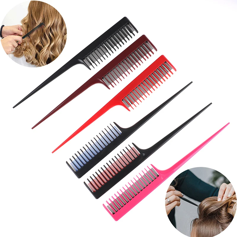 

1Pc Hair Salon Barber Haircut Dyeing Pointed Tail Comb Hairdressing Styling Two-Color Plastic Pointed Tail Comb Highlight Comb