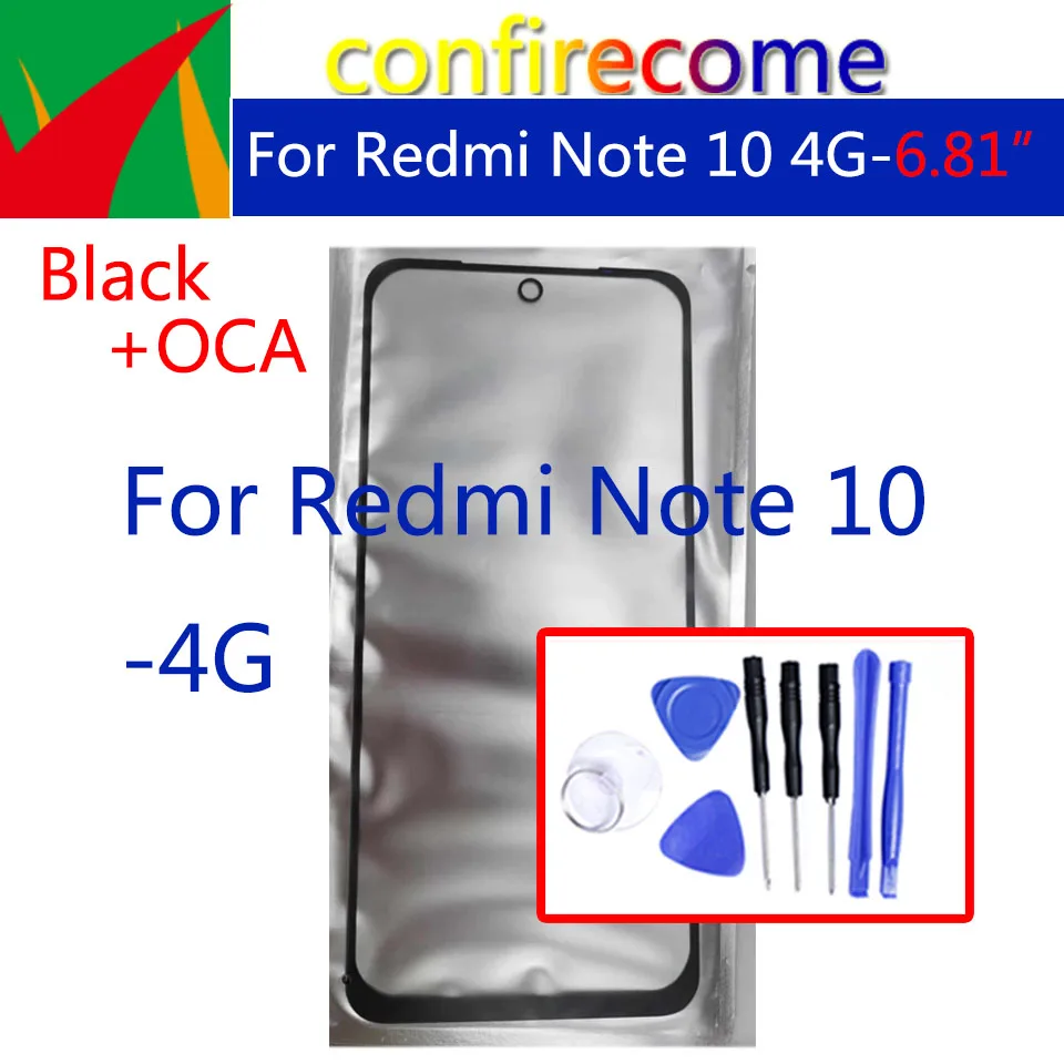 Сменная сенсорная панель для Xiaomi Redmi Note 10 4G 5G передняя внешняя стеклянная крышка