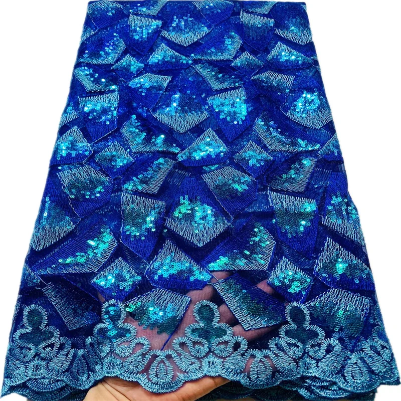 

2022 Beautiful 8 Colors Stocks African Sequins Net Lace Fabric Tailor Crafts For Party Garment Dress Cloth Fabric By The 5 Yards