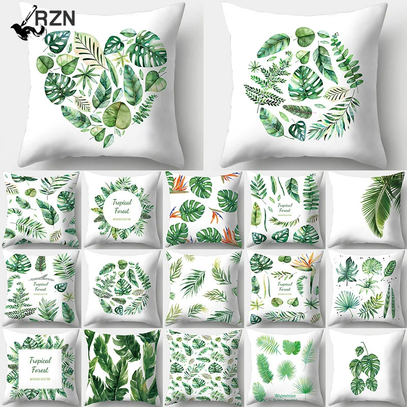 

Tropical Plants Pattern Decorative Cushions Pillowcase Polyester Cushion Cover Throw Pillow Sofa Decoration Pillowcover 40506