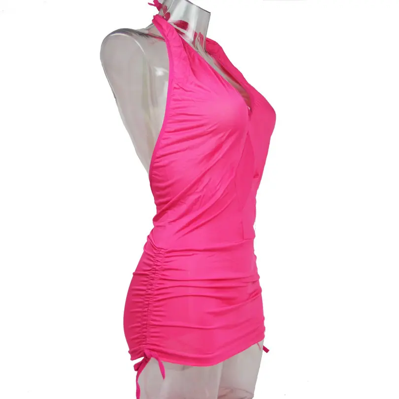 Женское платье с открытой спиной и воротником-халтер | Женская одежда