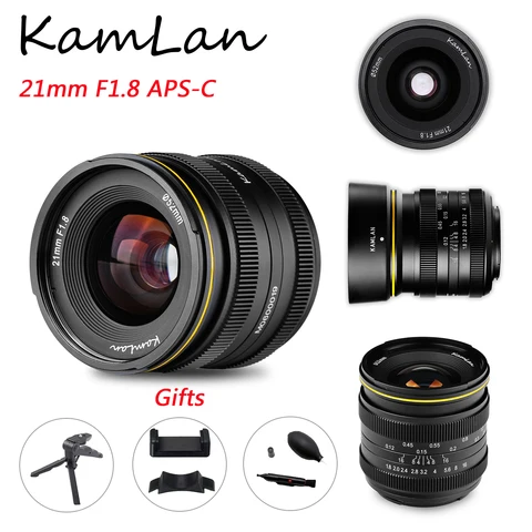 Объектив камеры Kamlan 21 мм F1.8 APS-C с ручной фокусировкой для Fujifilm FX M4/3 Mount Canon EOS-M Sony E Fuji X беззеркальная камера A6000 5T