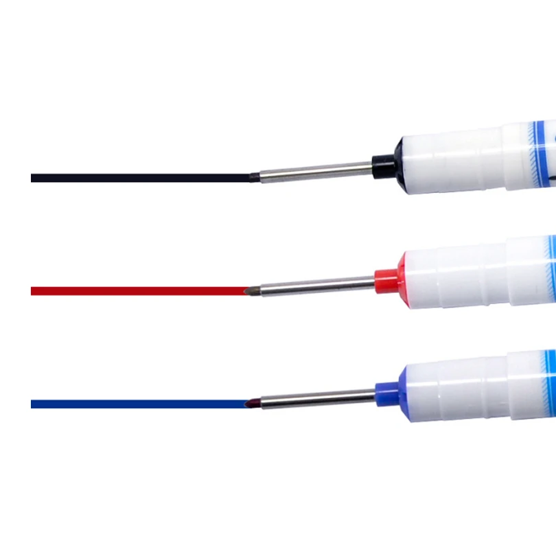

3Colors Long Head Markers Bathroom Woodworking Decoration Multi-Purpose Deep Hole Marker Pens