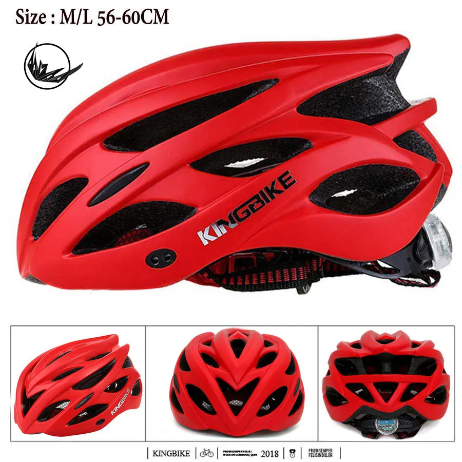 652-Red KINGBIKE велосипедный шлем ультра светильник MTB велосипедный шлем с задним светильник со съемным козырьком дорожный велосипедный шлем для мужчин Casco Ciclismo - Цвет: 652-Red