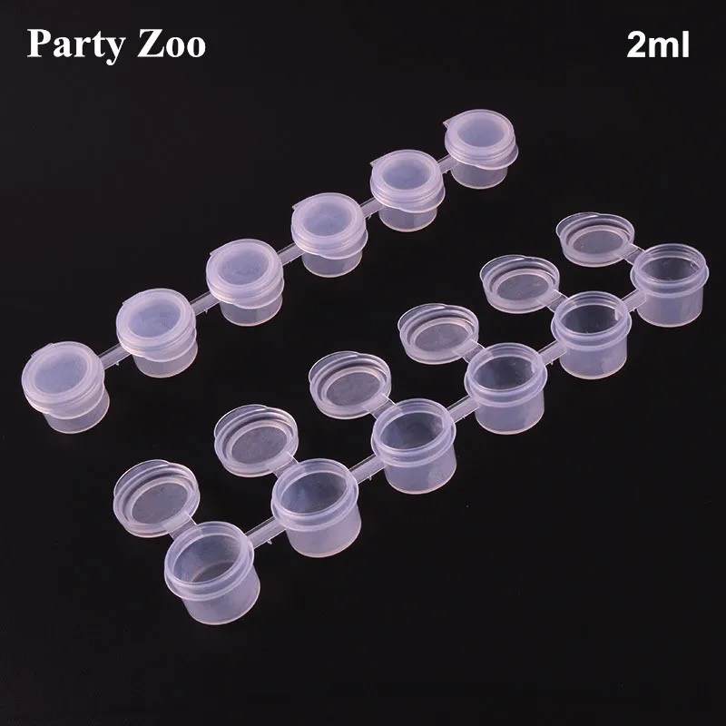 

500 X 2ml Plastic 6/8 Siamese Painting Pigment Box Small Acrylic Watercolor For Art & Craft Supplies Outside