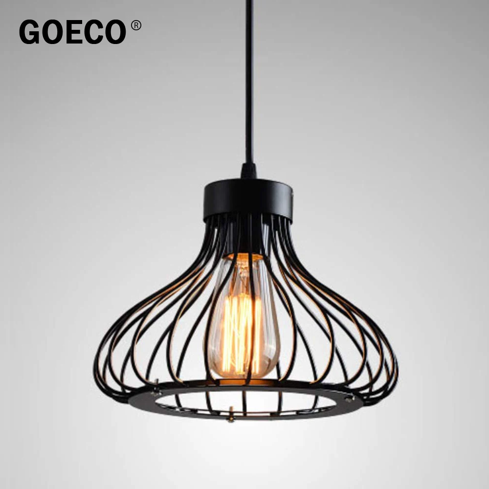 Подвесной светильник ретро промышленный металлический винтажная клетка