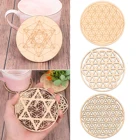 1 шт. креативная чакра узор подставка под горку деревянный цветок жизни натуральный символ круглые края подставка для камня набор кристаллов DIY Deco