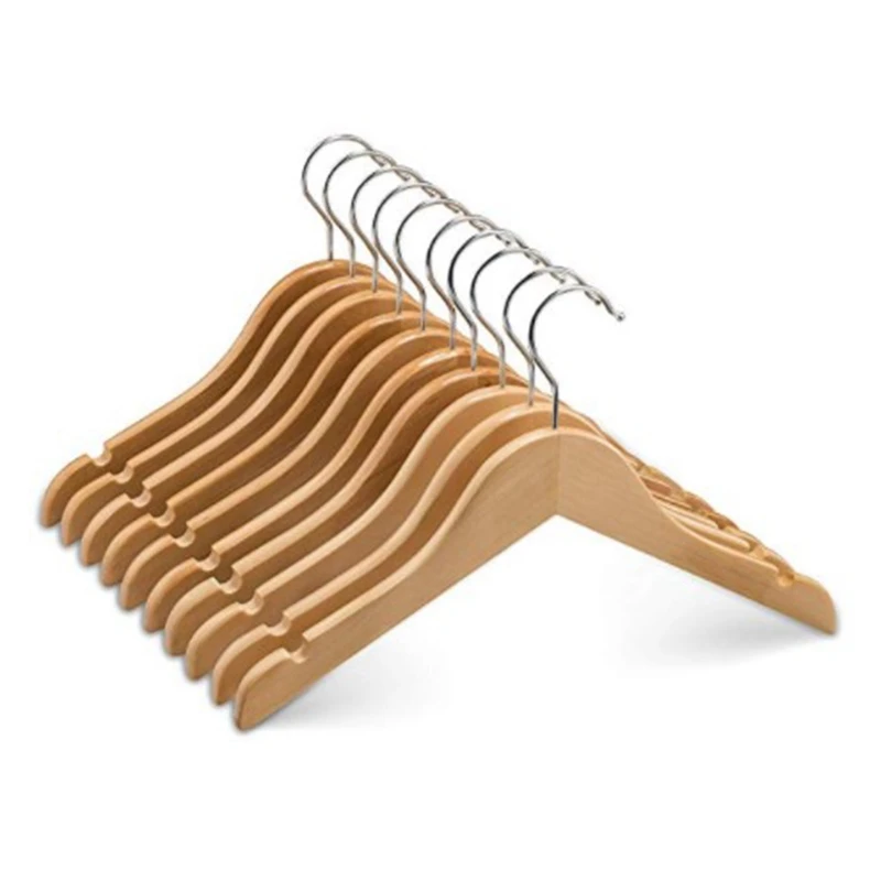 

Wooden Children's/Children's Hangers (10 Pack) Smooth and Durable Wooden Baby/Parenting Hangers-12.5 Inch-Space Saving, 360 ° Ho