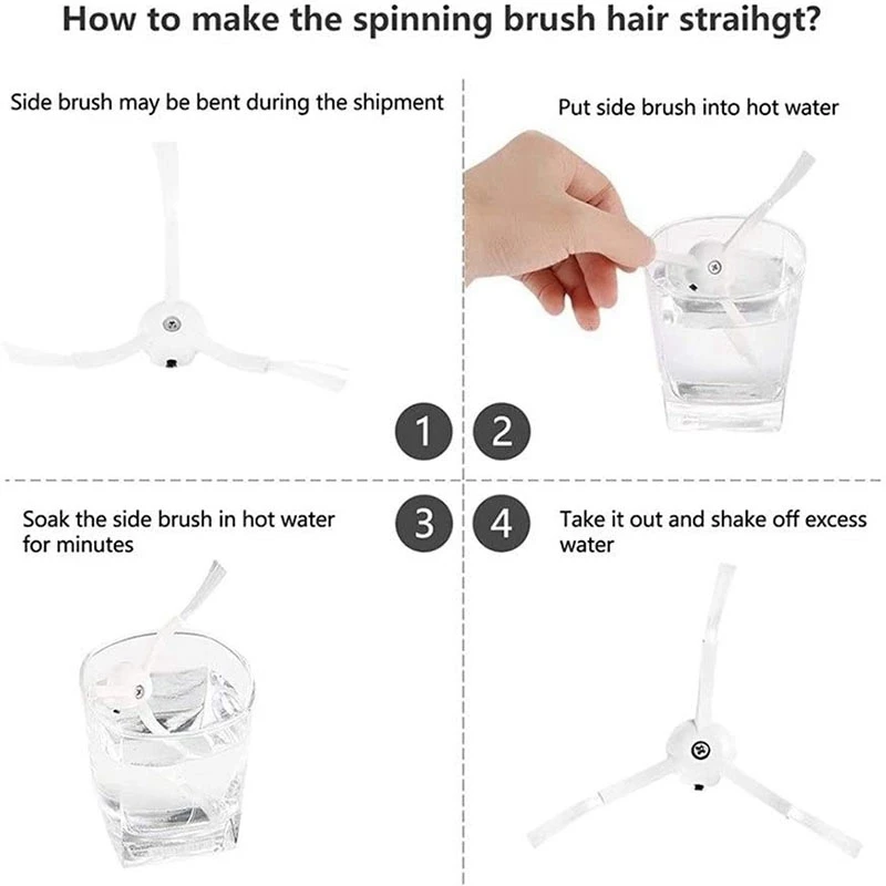 

Suitable for Mijia 1C Robot Vacuum Cleaner Accessories Replacement Parts 8 Wipers, 2 Side Brushes