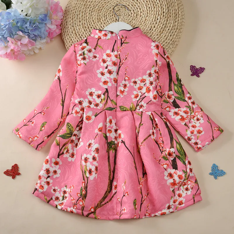 Модные дизайнерские осенние платья для девочек 2019 китайский Винтажный стиль