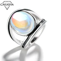 womens 925 vintage thai silver epoxy ring colorful moonstone ring gift jewellery ring wholesale