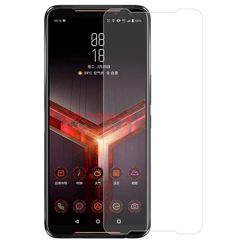 Для Asus ROG Phone 2 Case ZS660KL Мягкие силиконовые защитные чехлы+ стеклянная Защитная пленка для Asus ROG Phone II ROG2 Тонкий чехол