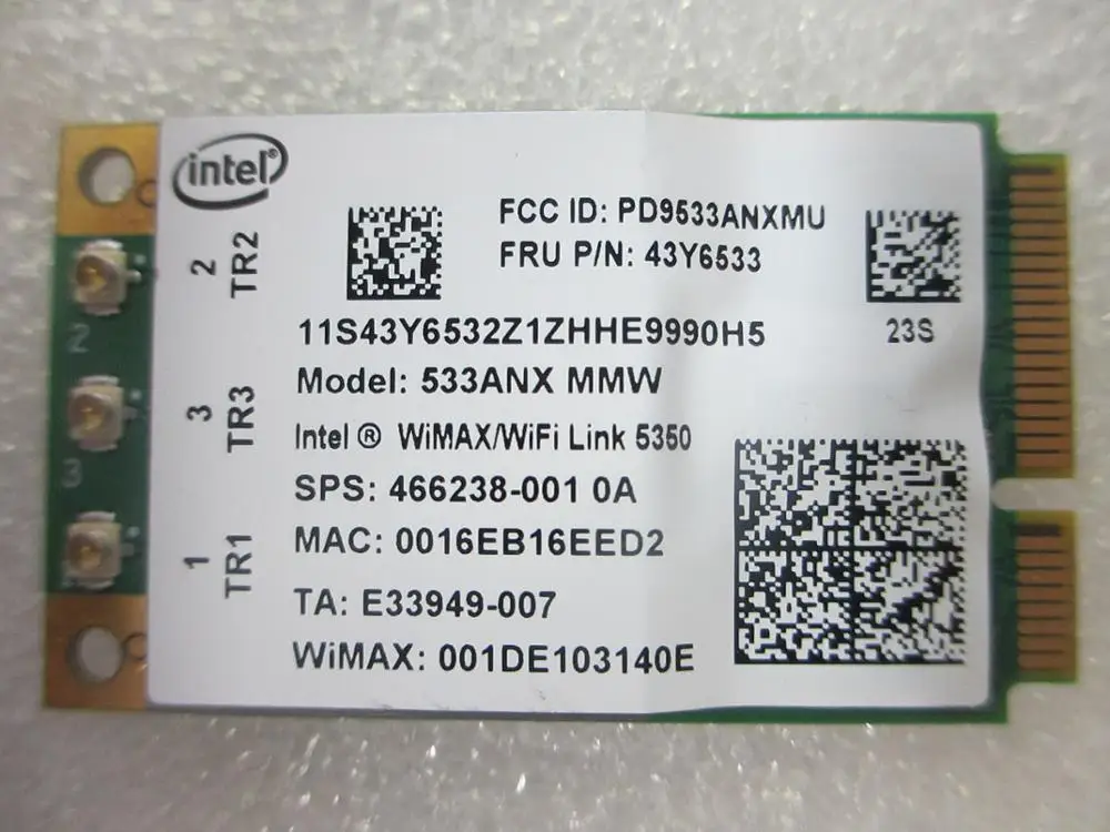 Новый двухдиапазонный беспроводной Wi Fi Wimax Link 5350 533ANX MMW для Lenovo Thinkpad FRU 43Y6533 2 4