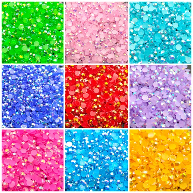 

Оптовая продажа, 20000 шт., 4 мм, желеобразные розовые стразы из смолы с плоской задней поверхностью, Стразы без горячей фиксации, аксессуары дл...