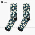 Новые милые Носки с рисунком альпака, рабочие носки для мужчин, индивидуальные носки унисекс на заказ для взрослых, популярные подарки